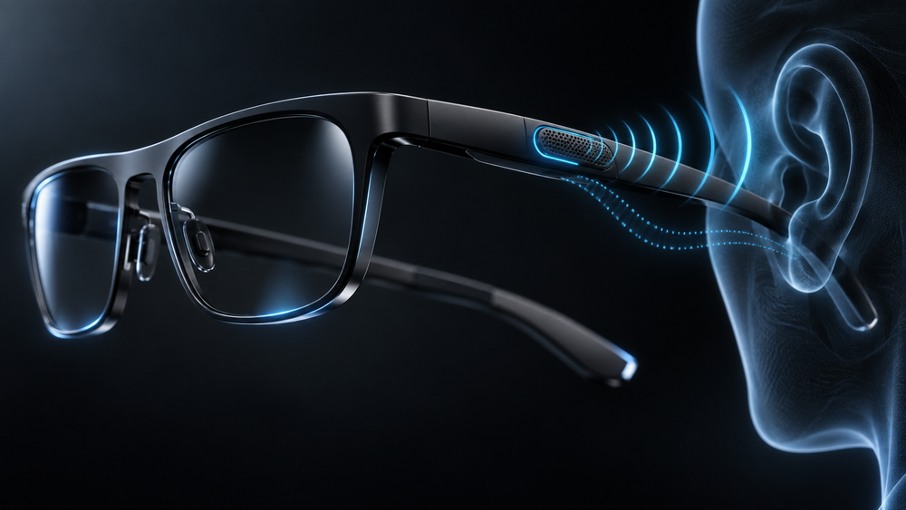 Lunettes connectées : haut-parleurs ouverts et conduction osseuse